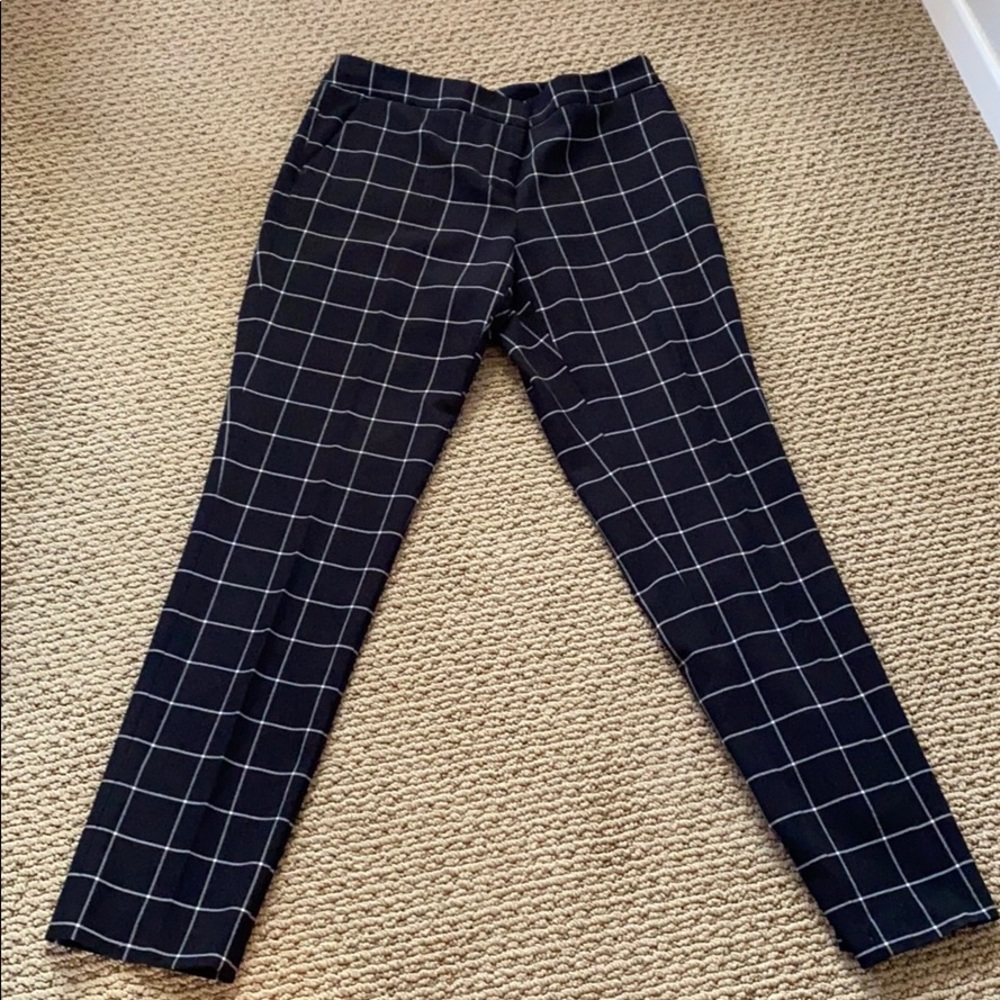 Black and white window pane slacks
